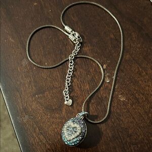 Brighton Silver and Blue Heart Pendant Necklace